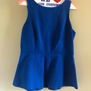 Blue peplum top